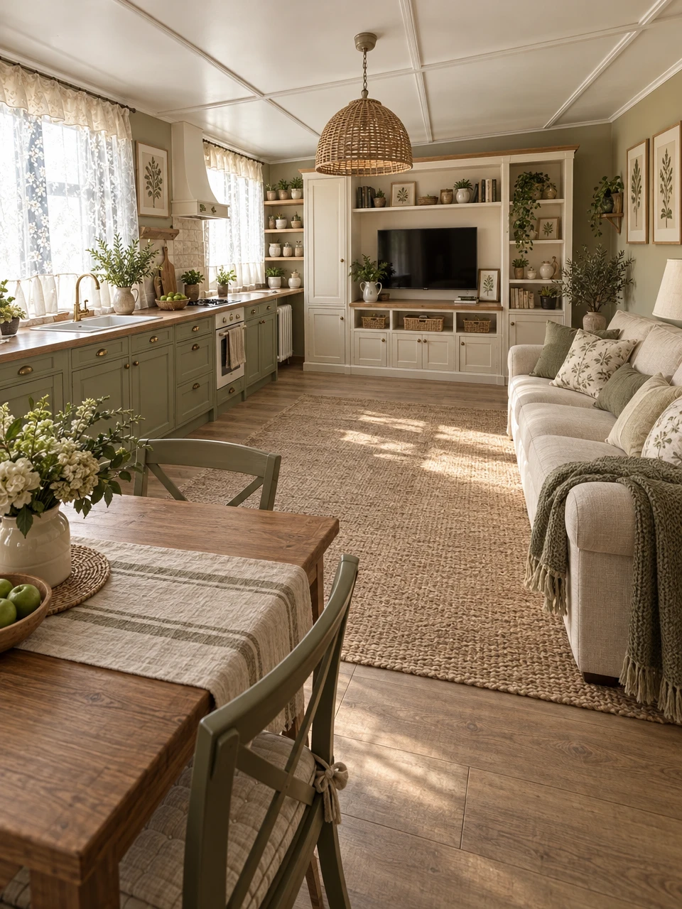 Дизайн интерьера в стиле Japandi — Гостиная от нейросети RoomGPT