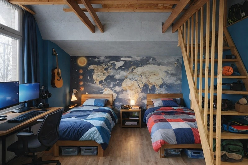 Дизайн детской в стиле Без стиля — фото интерьера от нейросети RoomGPT