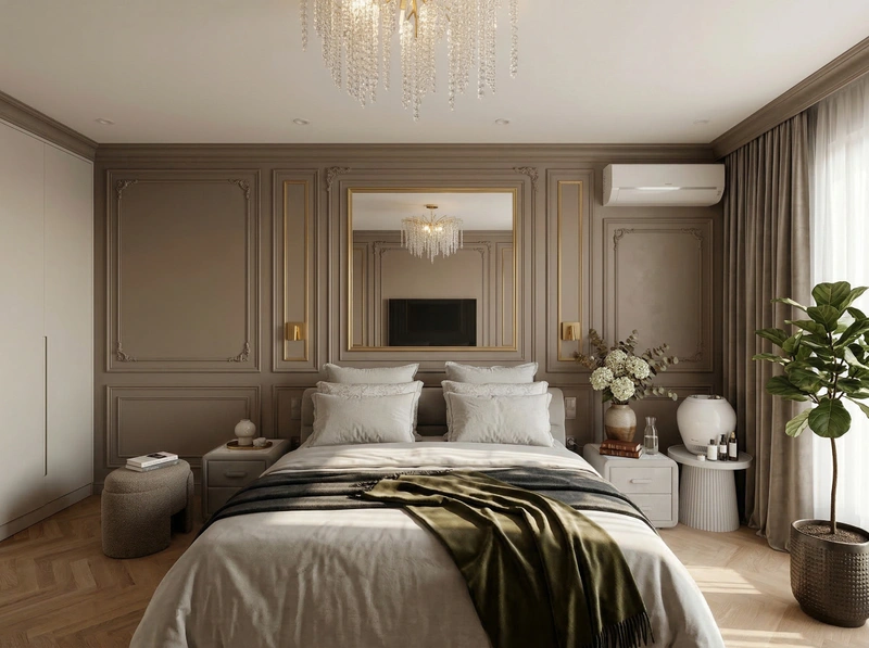 Дизайн спальни в стиле Классика — фото интерьера от нейросети RoomGPT