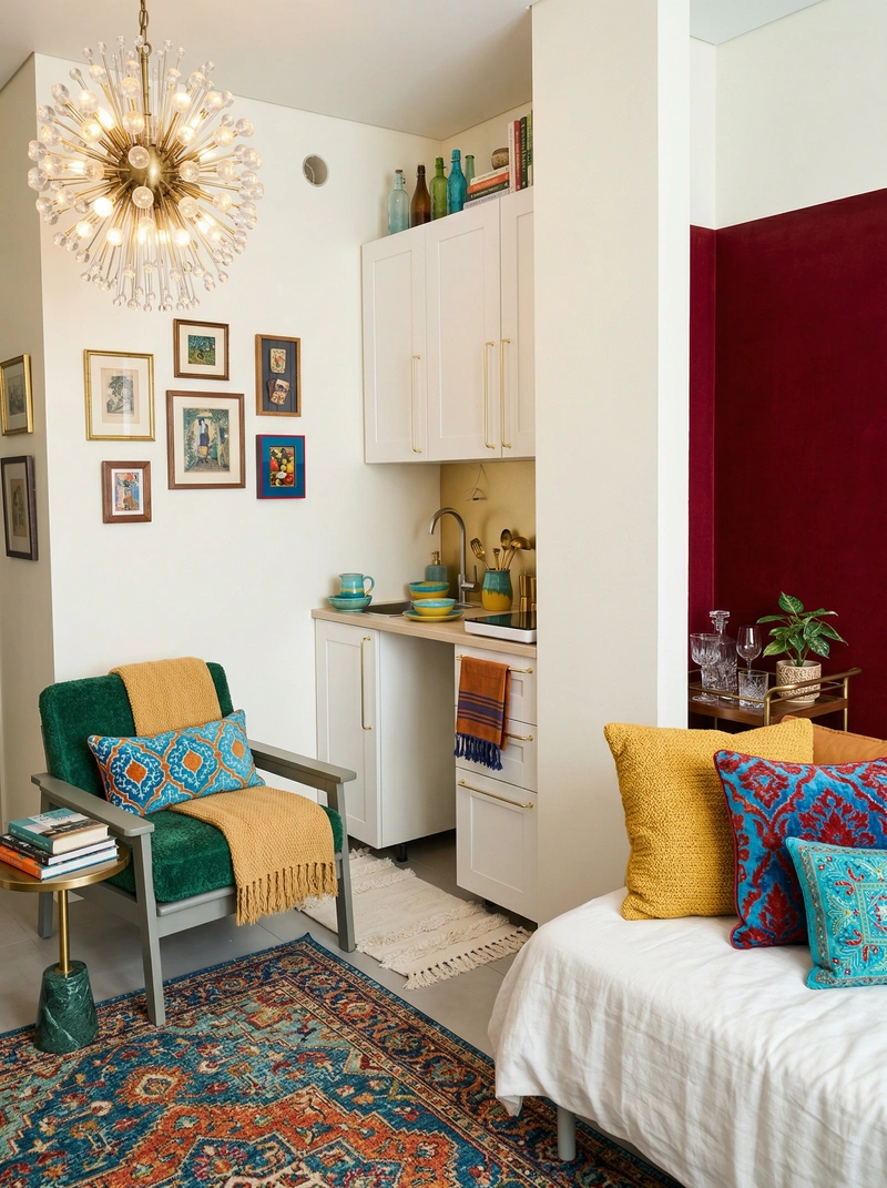 Дизайн интерьера в стиле Эклектика — Гостиная от нейросети RoomGPT