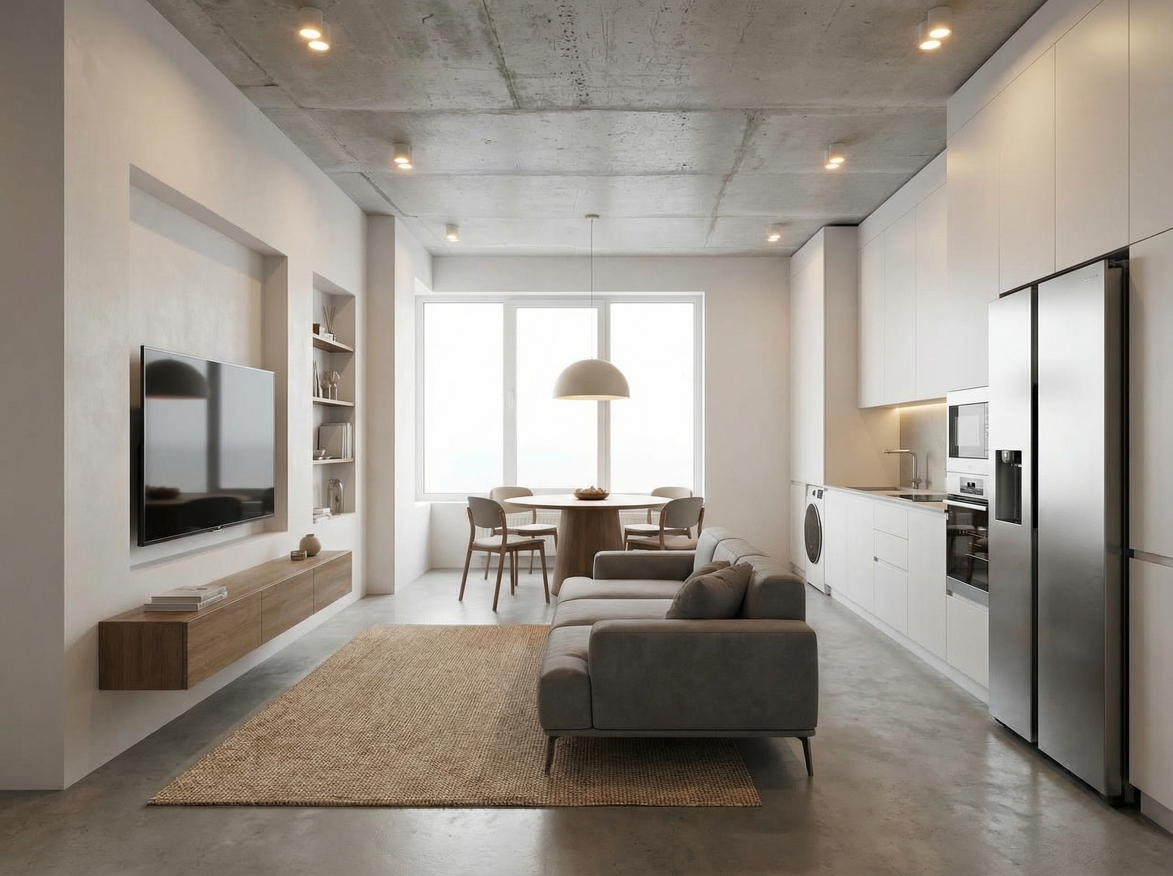 Дизайн гостиной в стиле Минимализм — фото интерьера от нейросети RoomGPT