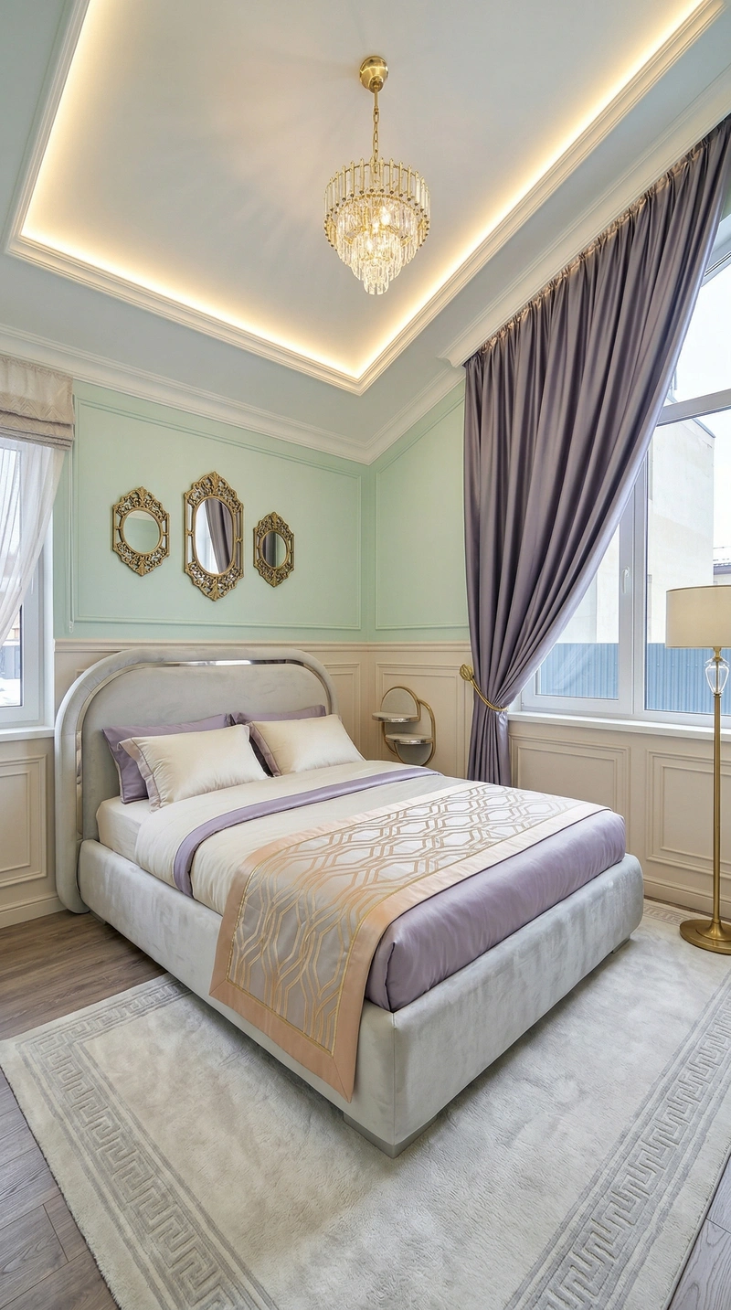 Дизайн спальни в стиле Неоклассика — фото интерьера от нейросети RoomGPT