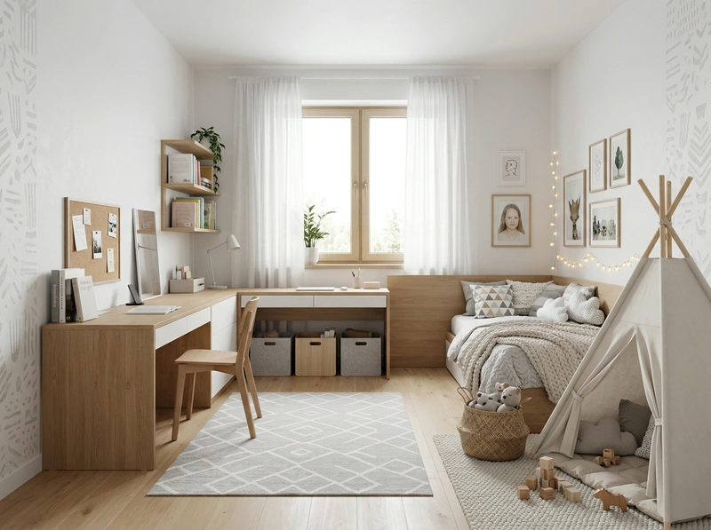 Дизайн детской в стиле Хюгге — фото интерьера от нейросети RoomGPT