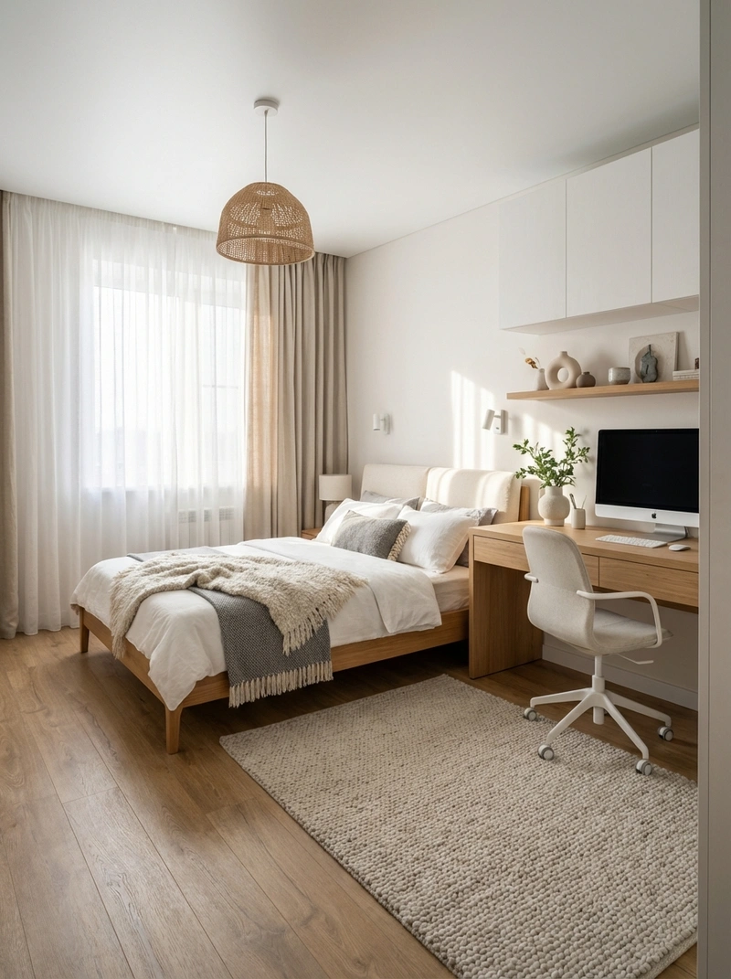 Дизайн интерьера в стиле Сканди — Спальня от нейросети RoomGPT