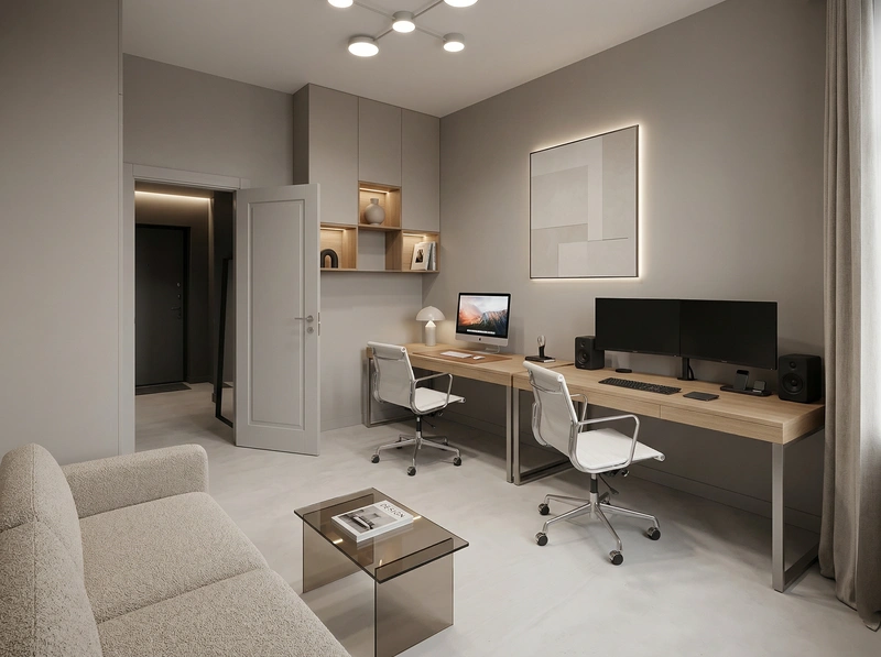 Дизайн интерьера в стиле Минимализм — Кабинет от нейросети RoomGPT