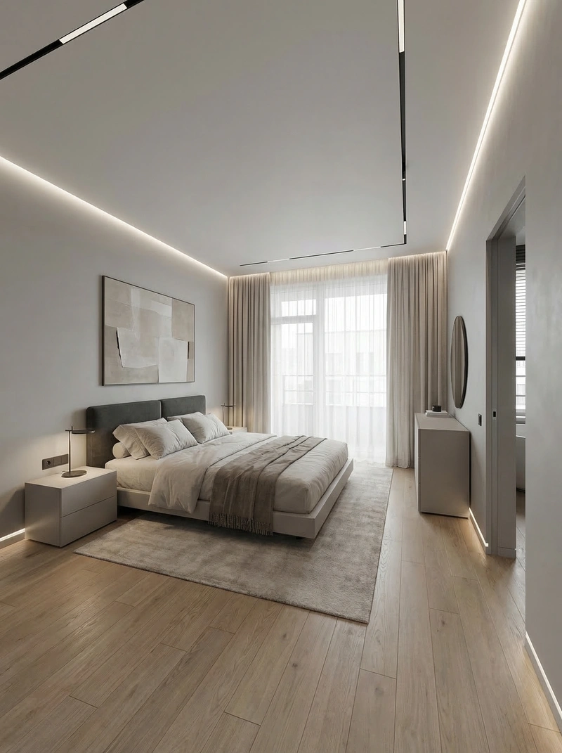 Дизайн интерьера в стиле Минимализм — Спальня от нейросети RoomGPT