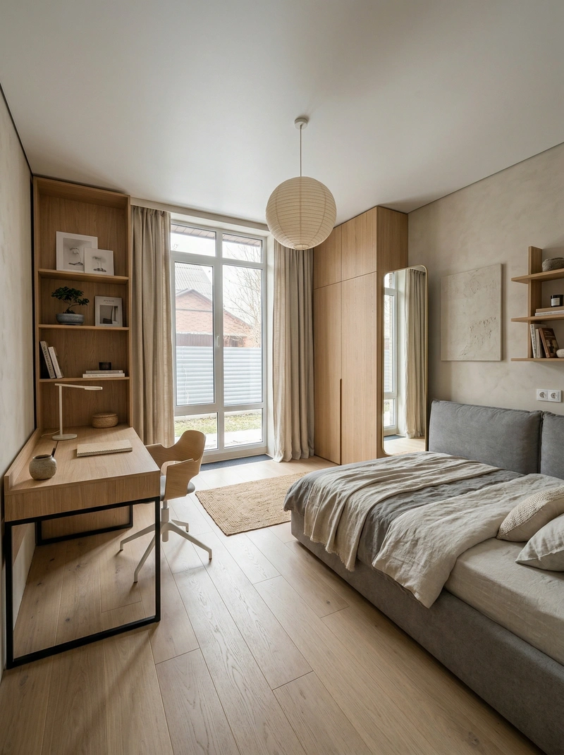 Дизайн детской в стиле Japandi — фото интерьера от нейросети RoomGPT