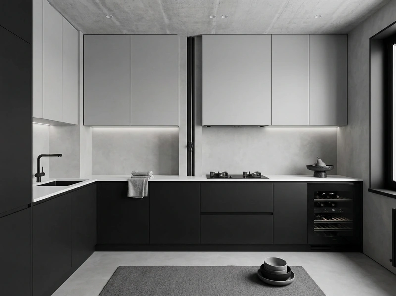 Дизайн интерьера в стиле Минимализм — Кухня от нейросети RoomGPT