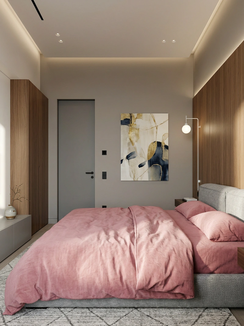 Дизайн интерьера в стиле Контемпорари — Спальня от нейросети RoomGPT