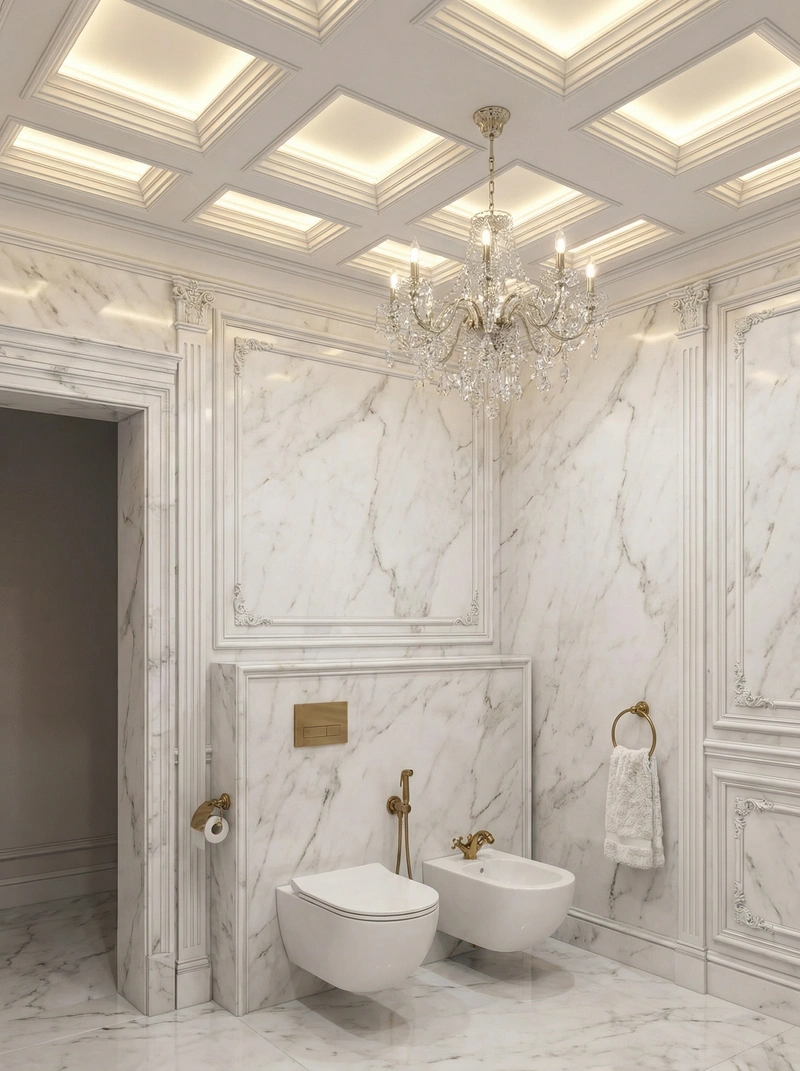 Дизайн интерьера в стиле Классика — Ванная от нейросети RoomGPT