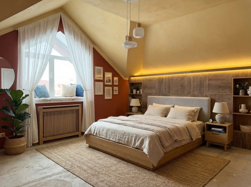 Дизайн интерьера в стиле Сканди — Спальня от нейросети RoomGPT