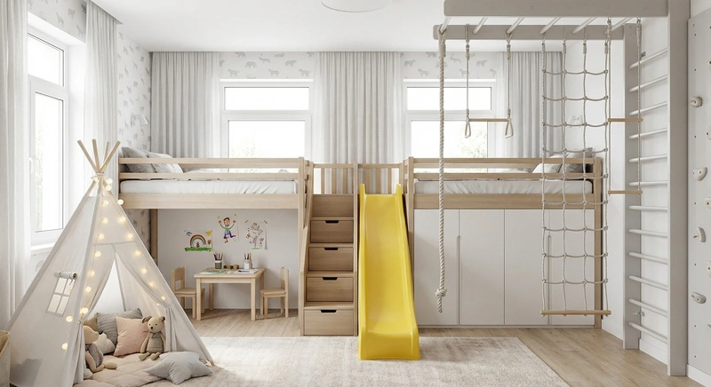 Дизайн интерьера в стиле Хюгге — Детская от нейросети RoomGPT