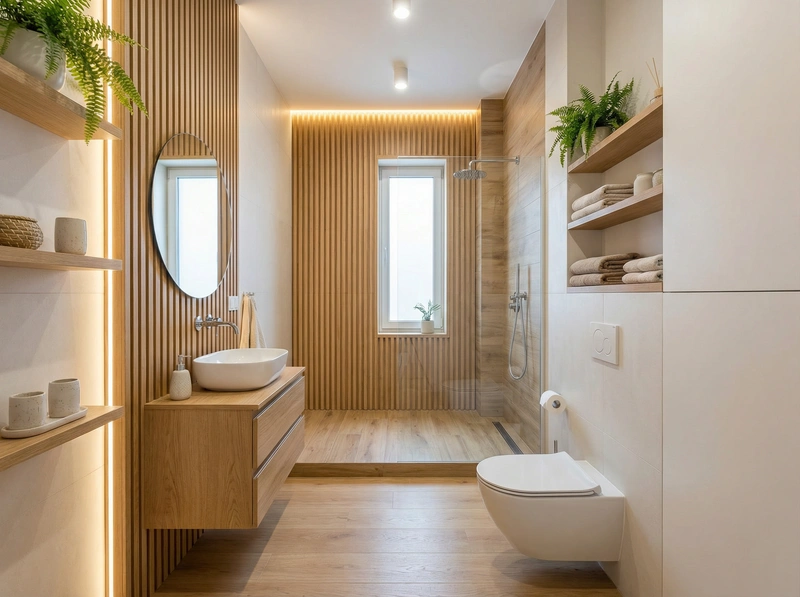 Дизайн интерьера в стиле Хюгге — Ванная от нейросети RoomGPT