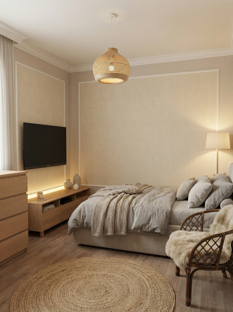 Дизайн интерьера в стиле Хюгге — Спальня от нейросети RoomGPT