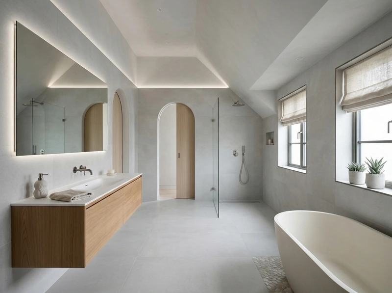 Дизайн ванной в стиле Минимализм — фото интерьера от нейросети RoomGPT