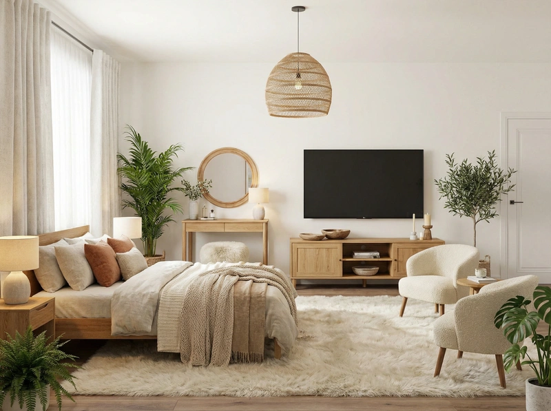 Дизайн интерьера в стиле Хюгге — Спальня от нейросети RoomGPT