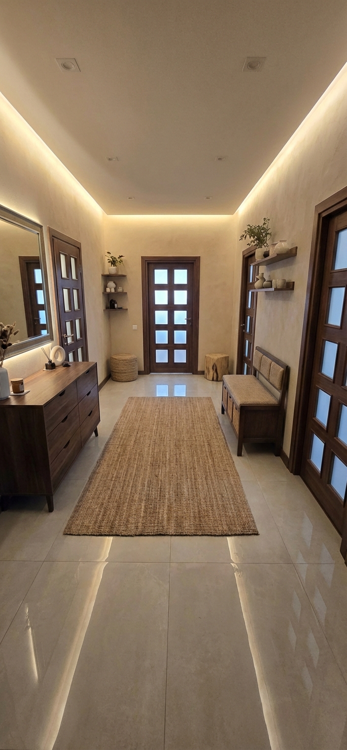 Дизайн гостиной в стиле Japandi — фото интерьера от нейросети RoomGPT