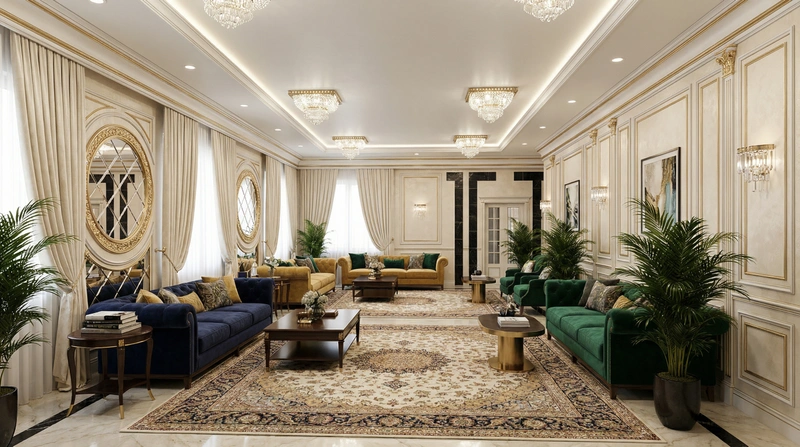 Дизайн интерьера в стиле Классика — Гостиная от нейросети RoomGPT