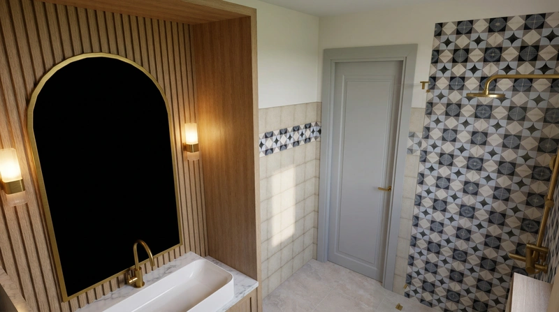 Дизайн ванной в стиле Без стиля — фото интерьера от нейросети RoomGPT