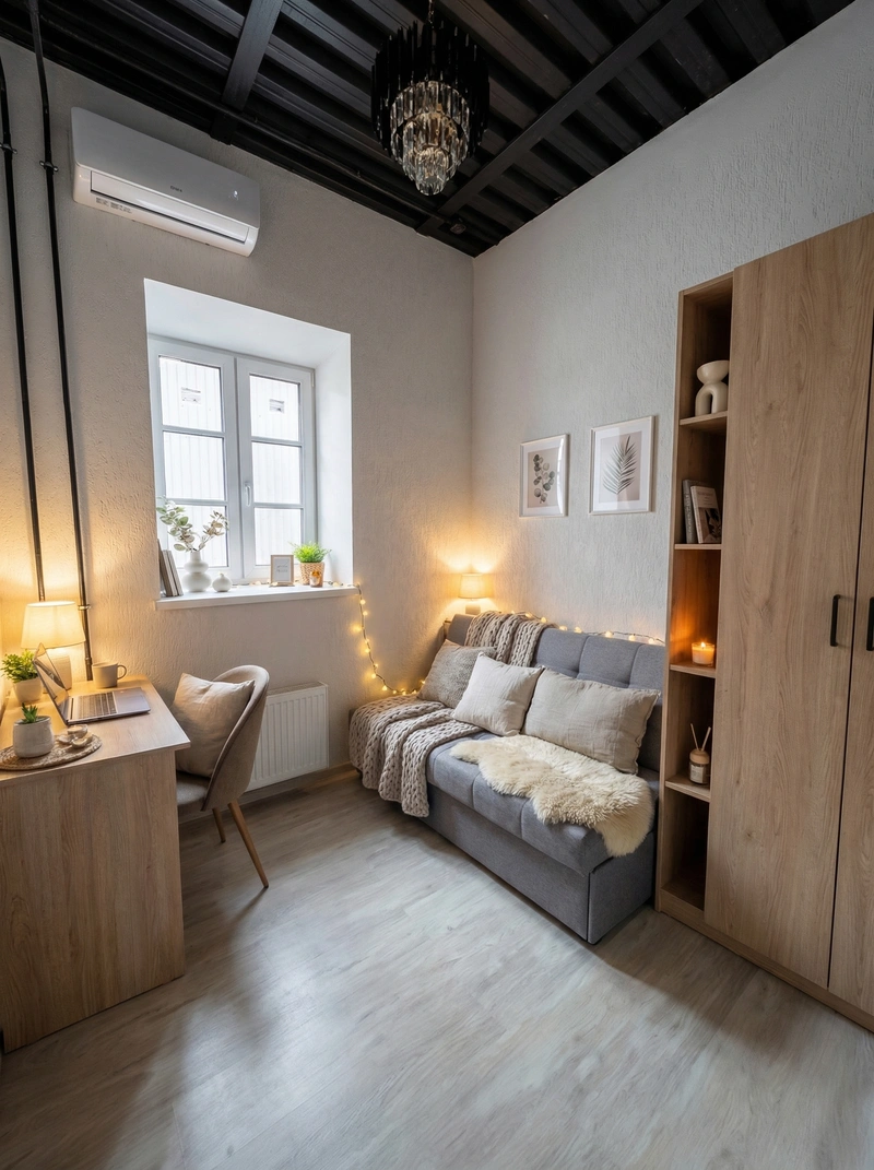 Дизайн интерьера в стиле Хюгге — Спальня от нейросети RoomGPT