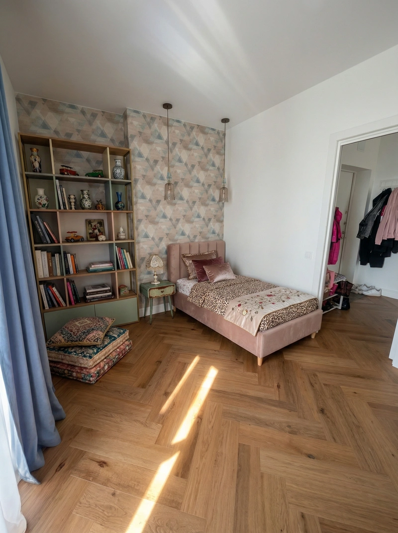 Дизайн детской в стиле Эклектика — фото интерьера от нейросети RoomGPT