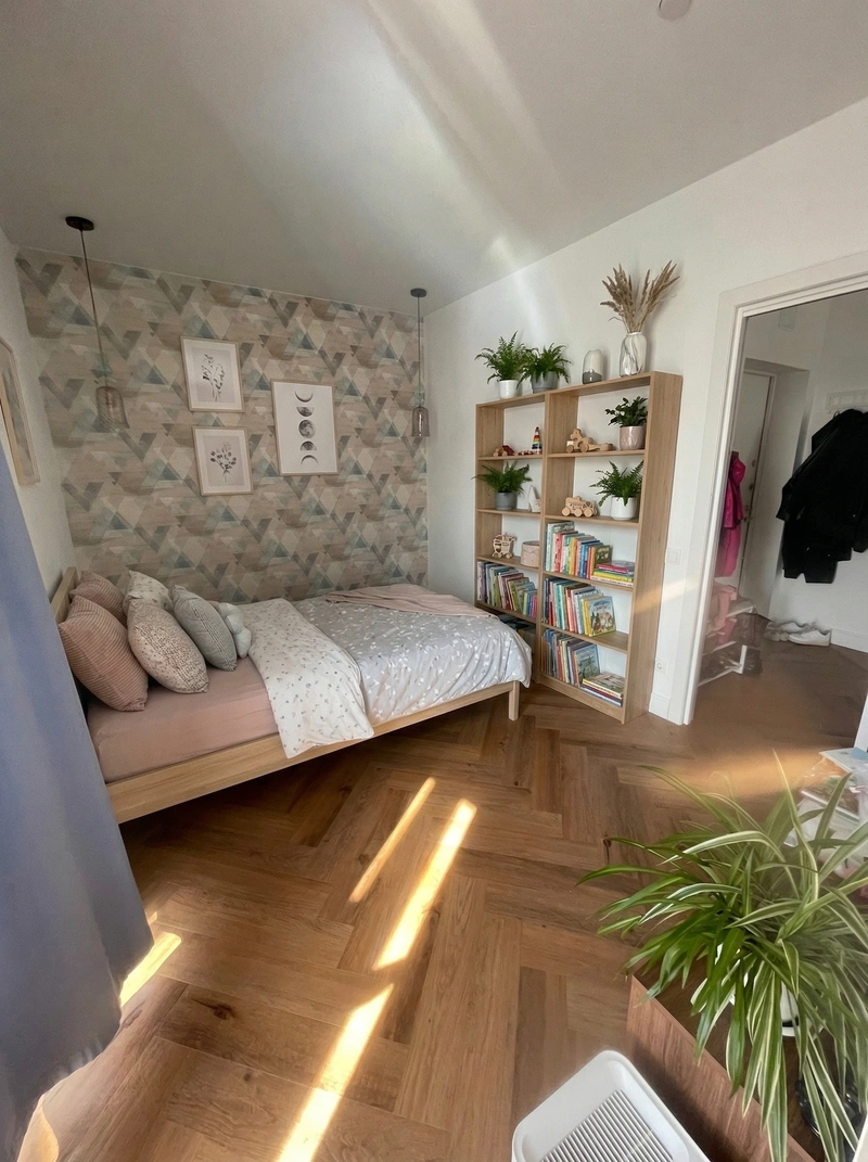 Дизайн детской в стиле Сканди — фото интерьера от нейросети RoomGPT