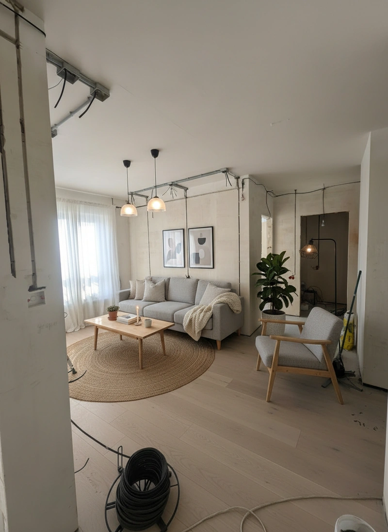 Дизайн интерьера в стиле Хюгге — Гостиная от нейросети RoomGPT