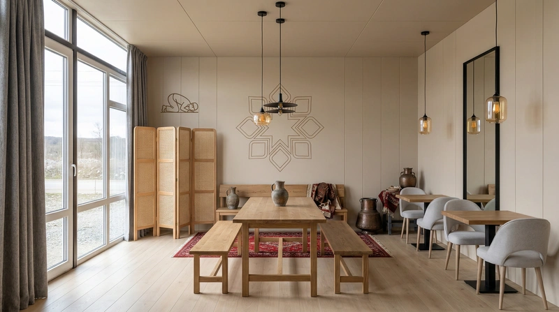 Дизайн гостиной в стиле Japandi — фото интерьера от нейросети RoomGPT