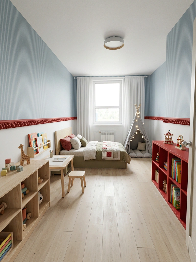 Дизайн интерьера в стиле Хюгге — Детская от нейросети RoomGPT