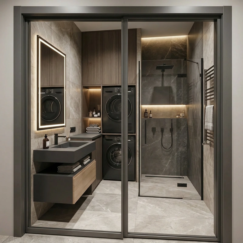 Дизайн интерьера в стиле Контемпорари — Ванная от нейросети RoomGPT