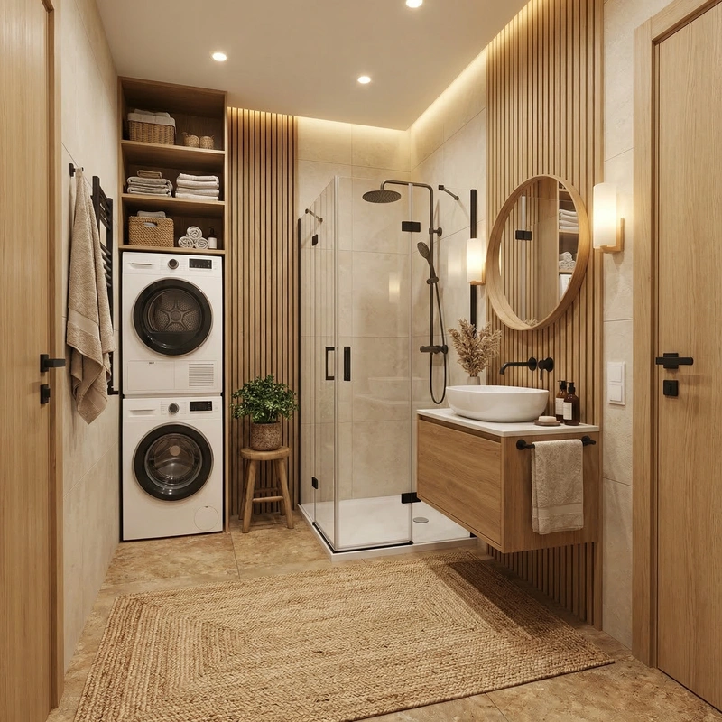 Дизайн интерьера в стиле Хюгге — Ванная от нейросети RoomGPT