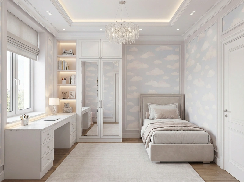 Дизайн детской в стиле Классика — фото интерьера от нейросети RoomGPT