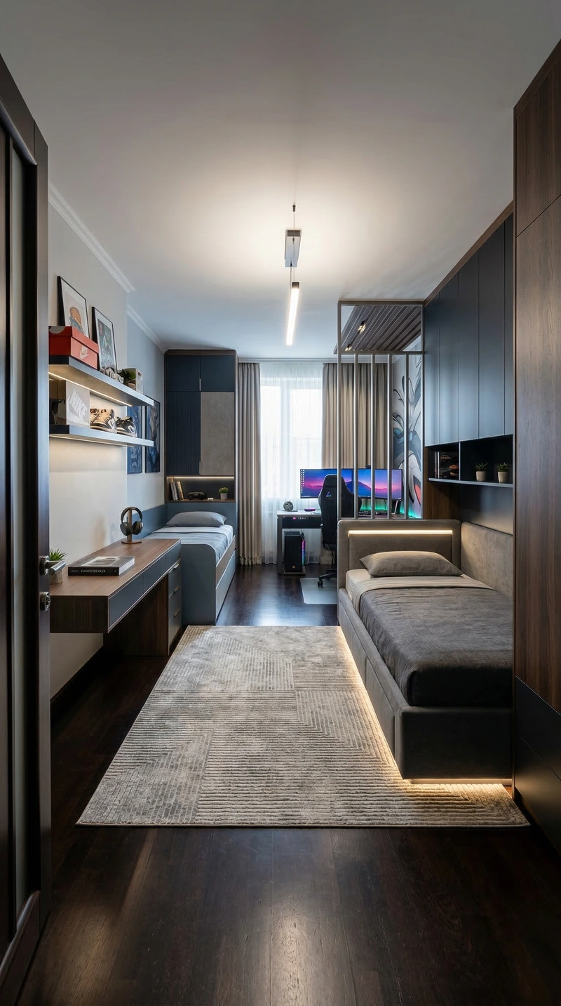 Дизайн детской в стиле Контемпорари — фото интерьера от нейросети RoomGPT