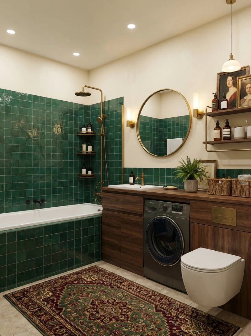 Дизайн ванной в стиле Эклектика — фото интерьера от нейросети RoomGPT