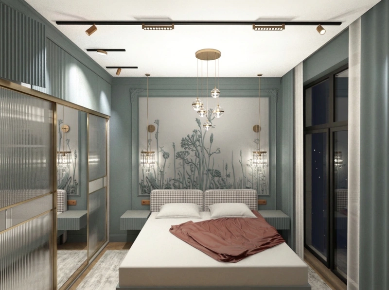 Дизайн спальни в стиле Неоклассика — фото интерьера от нейросети RoomGPT