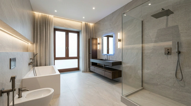 Дизайн ванной в стиле Минимализм — фото интерьера от нейросети RoomGPT