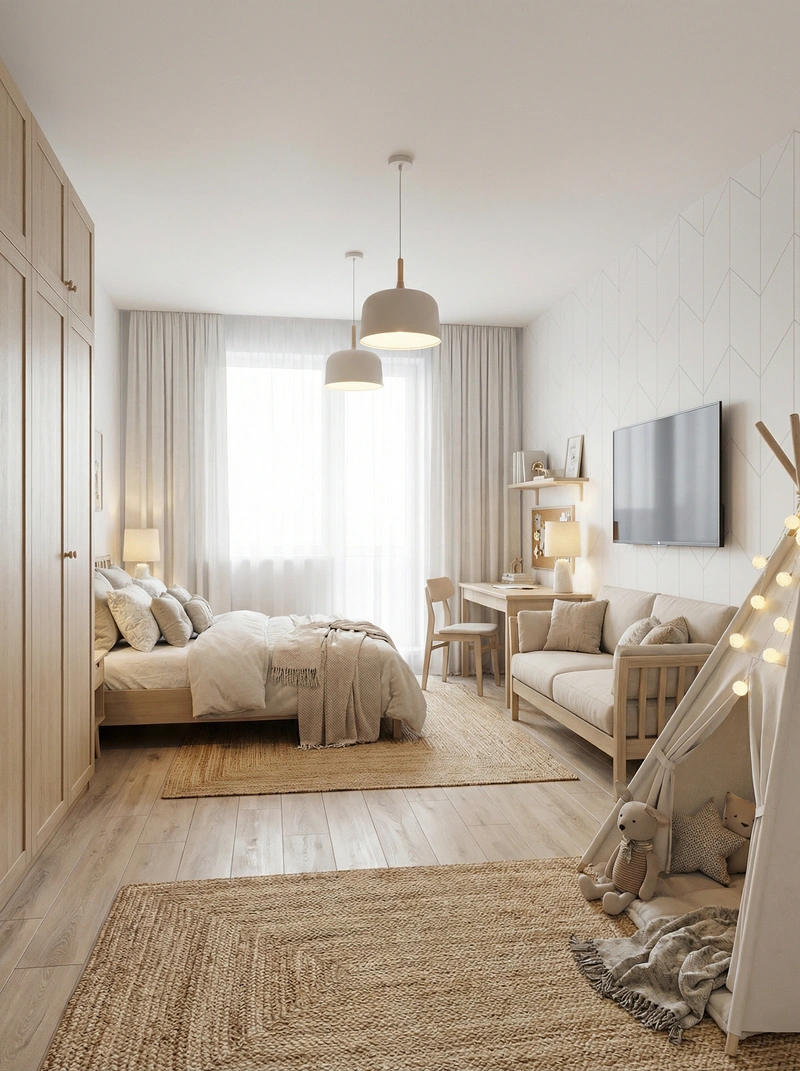 Дизайн интерьера в стиле Хюгге — Детская от нейросети RoomGPT