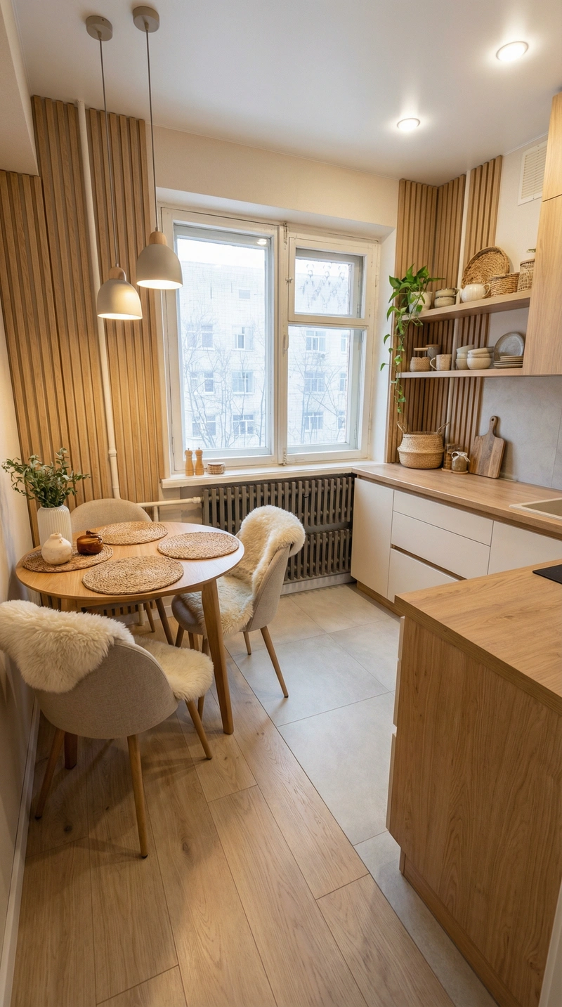 Дизайн интерьера в стиле Хюгге — Кухня от нейросети RoomGPT