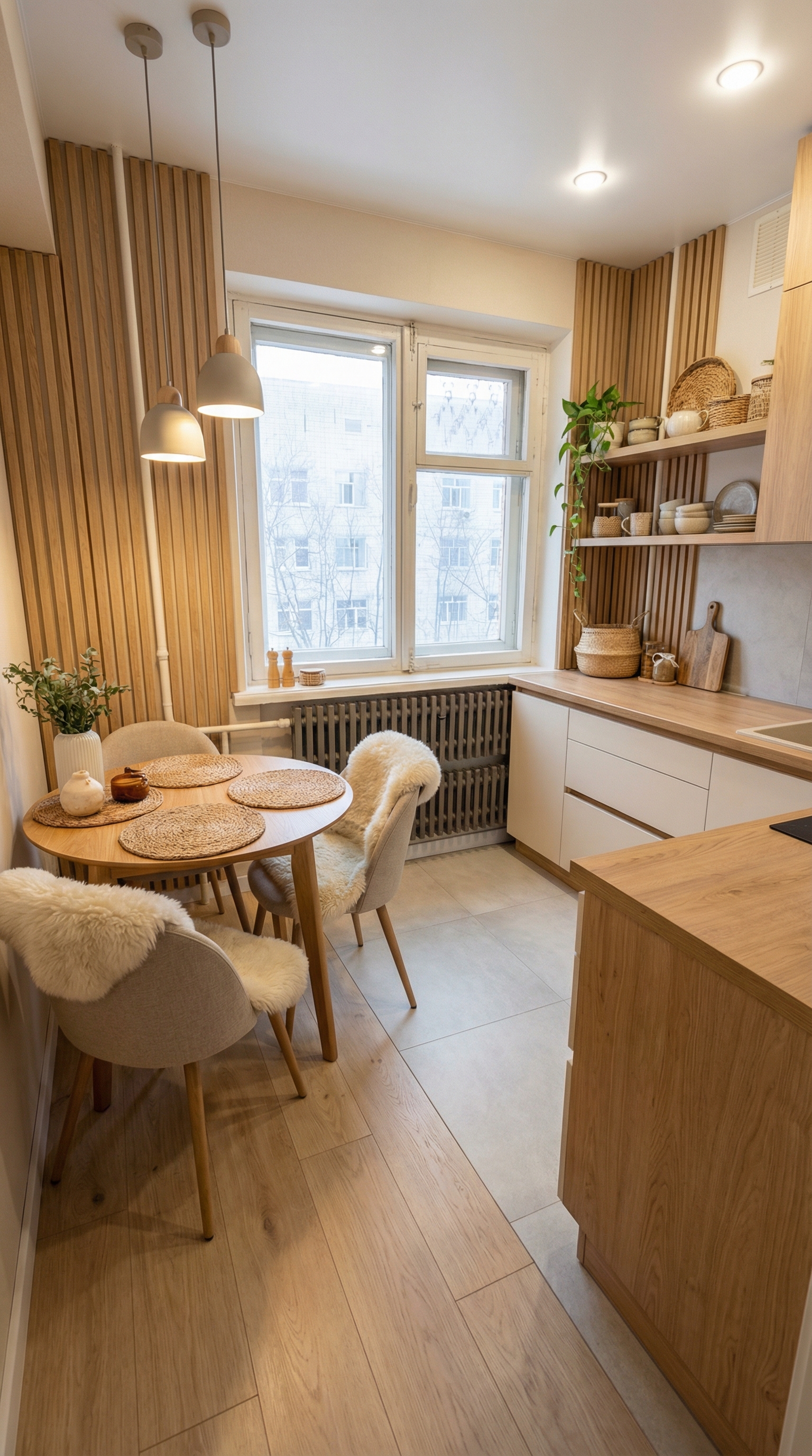 Дизайн кухни в стиле Хюгге — фото интерьера от нейросети RoomGPT