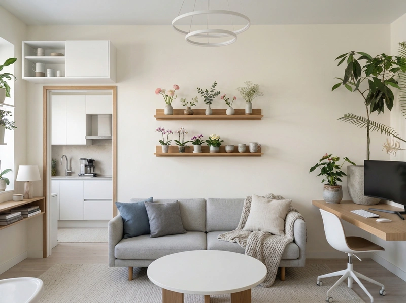 Дизайн гостиной в стиле Сканди — фото интерьера от нейросети RoomGPT