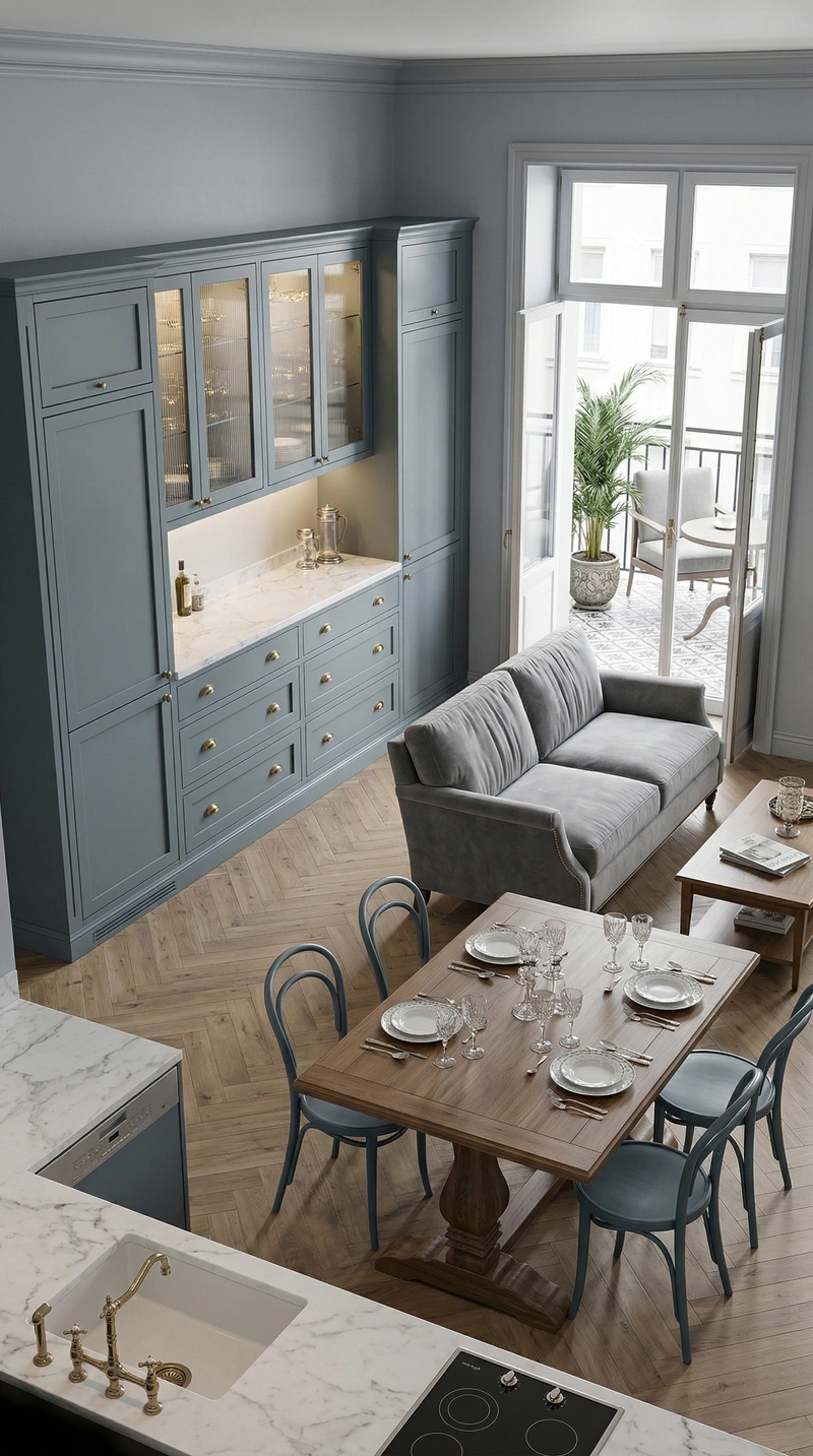 Дизайн кухни в стиле Классика — фото интерьера от нейросети RoomGPT