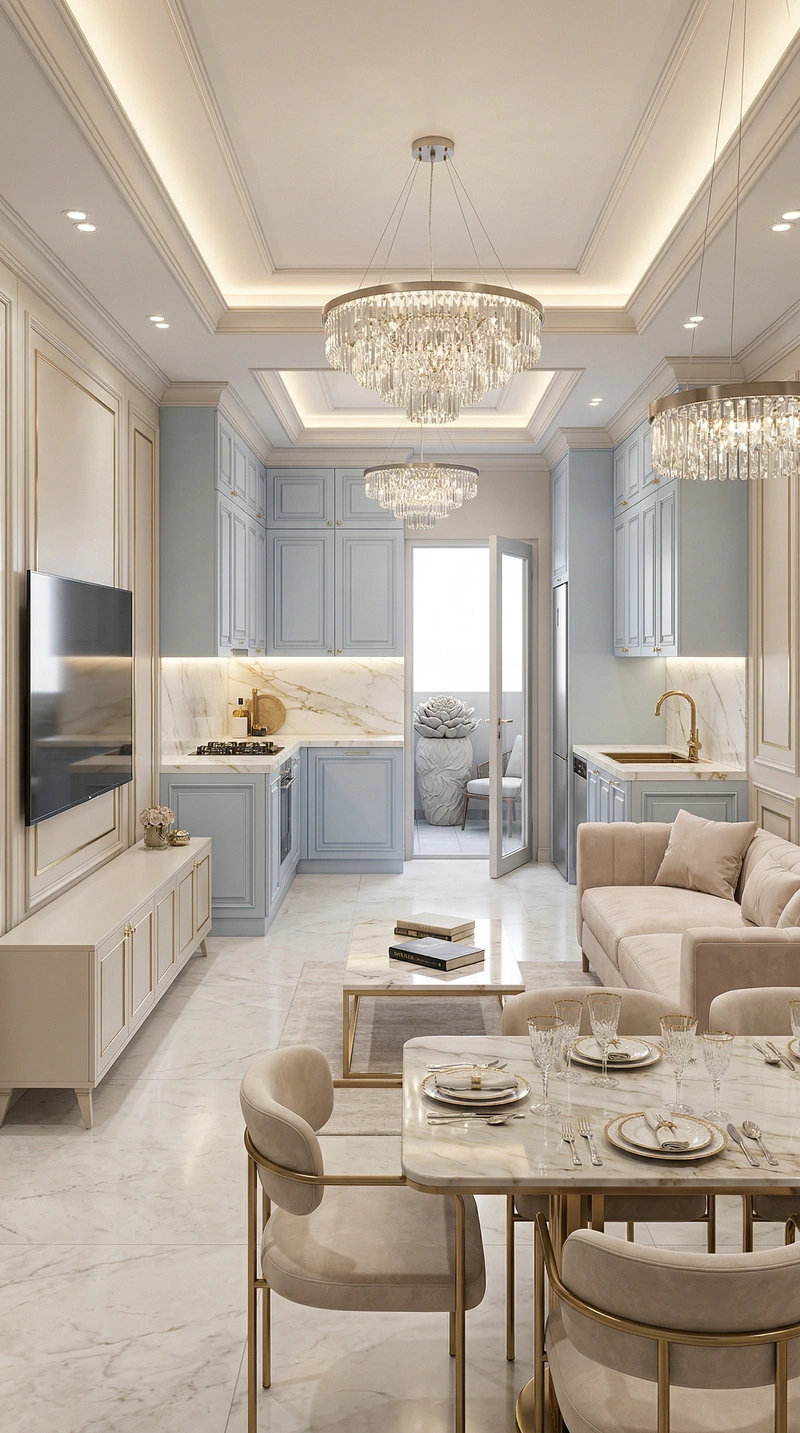 Дизайн кухни в стиле Неоклассика — фото интерьера от нейросети RoomGPT