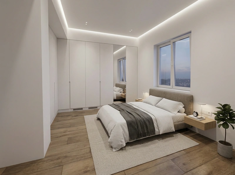 Дизайн интерьера в стиле Минимализм — Спальня от нейросети RoomGPT