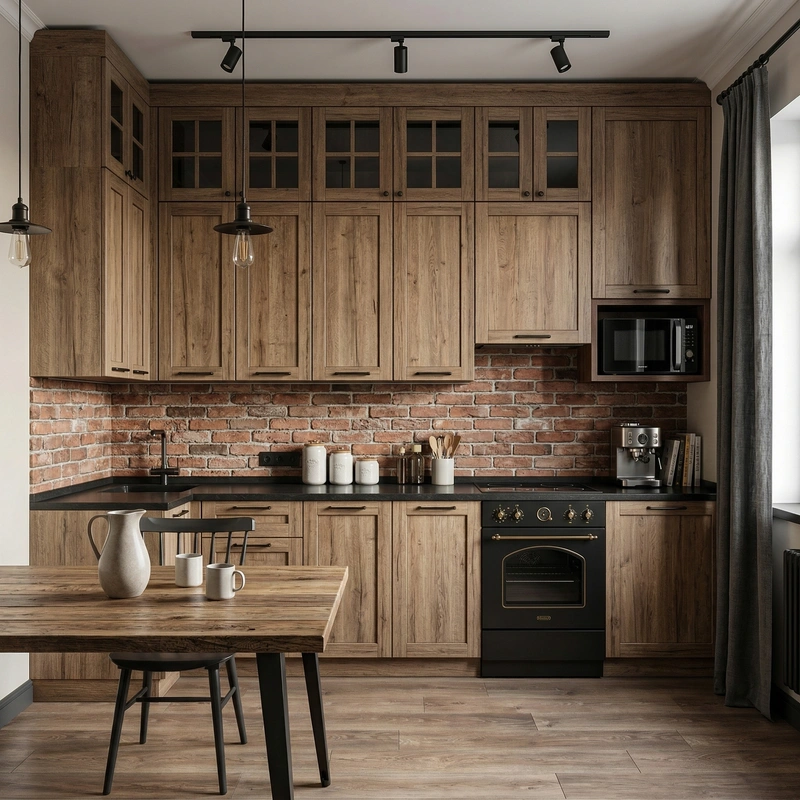 Дизайн кухни в стиле Лофт — фото интерьера от нейросети RoomGPT