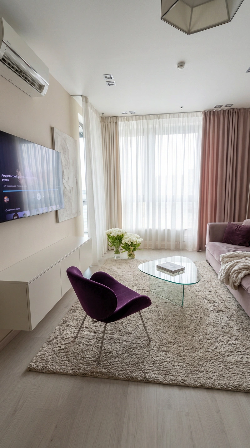 Дизайн интерьера в стиле Минимализм — Гостиная от нейросети RoomGPT