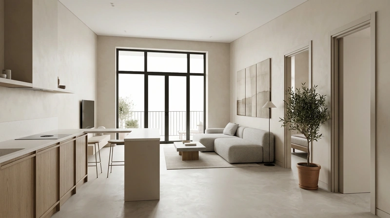 Дизайн интерьера в стиле Минимализм — Гостиная от нейросети RoomGPT