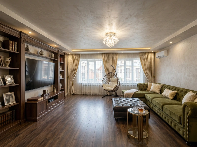 Дизайн интерьера в стиле Классика — Гостиная от нейросети RoomGPT