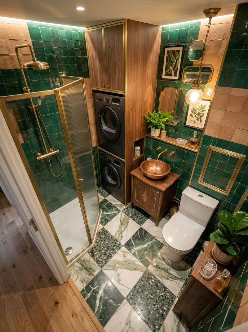 Дизайн ванной в стиле Эклектика — фото интерьера от нейросети RoomGPT