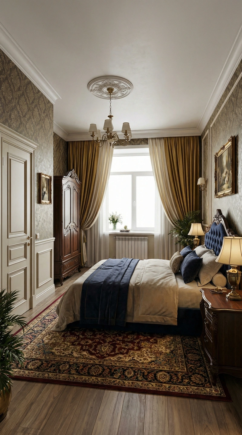 Дизайн интерьера в стиле Классика — Спальня от нейросети RoomGPT