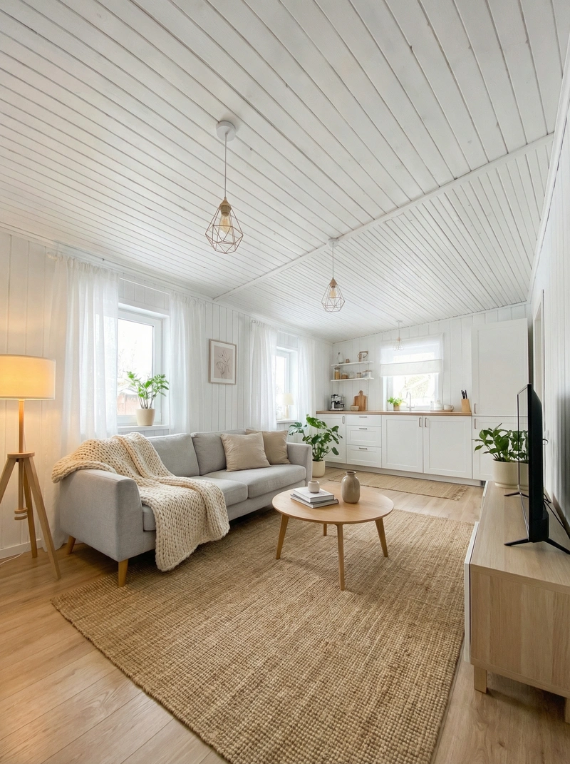 Дизайн интерьера в стиле Хюгге — Гостиная от нейросети RoomGPT